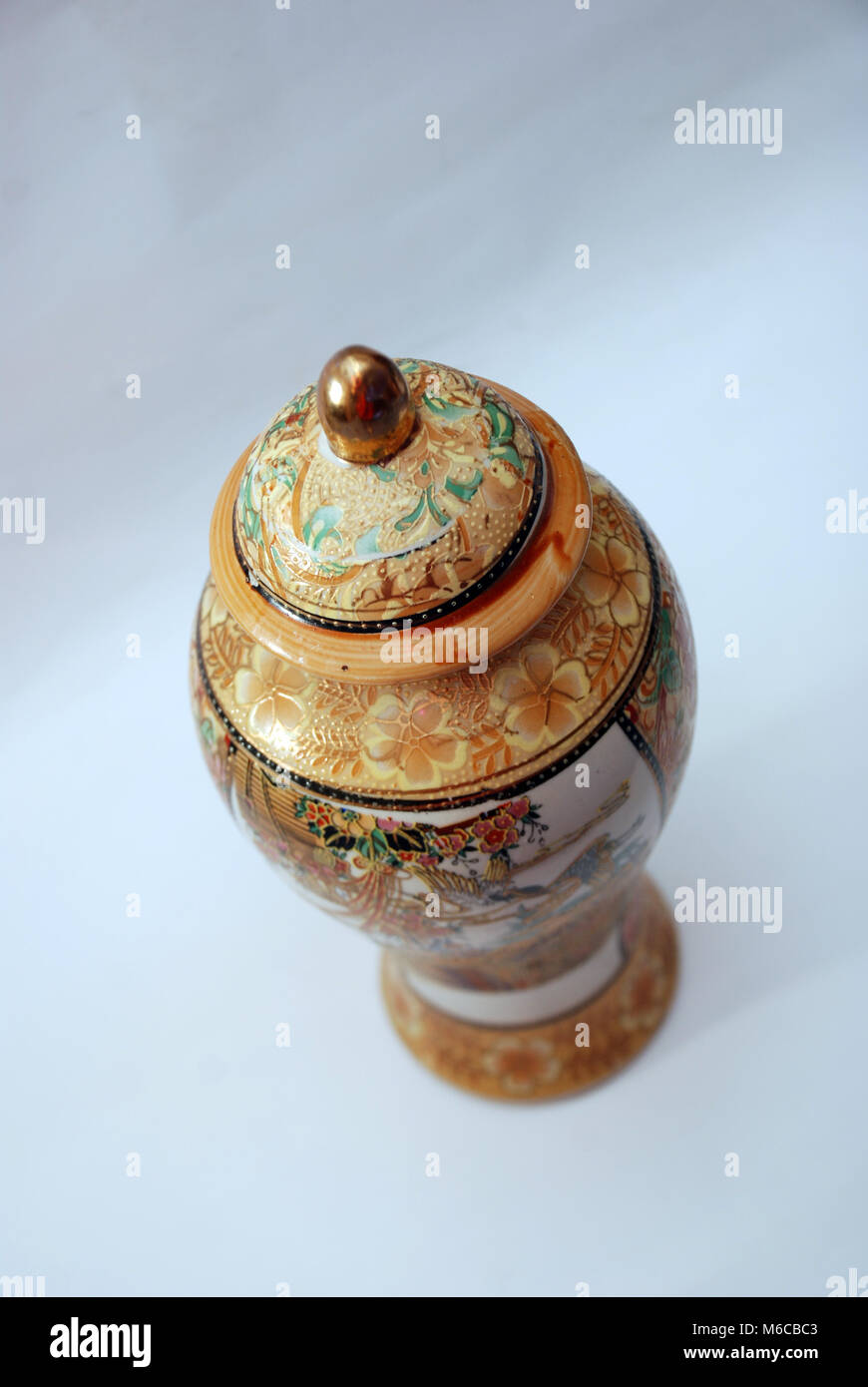 Picture of a ceramic chinese vase with beautiful patterns Stock Photo