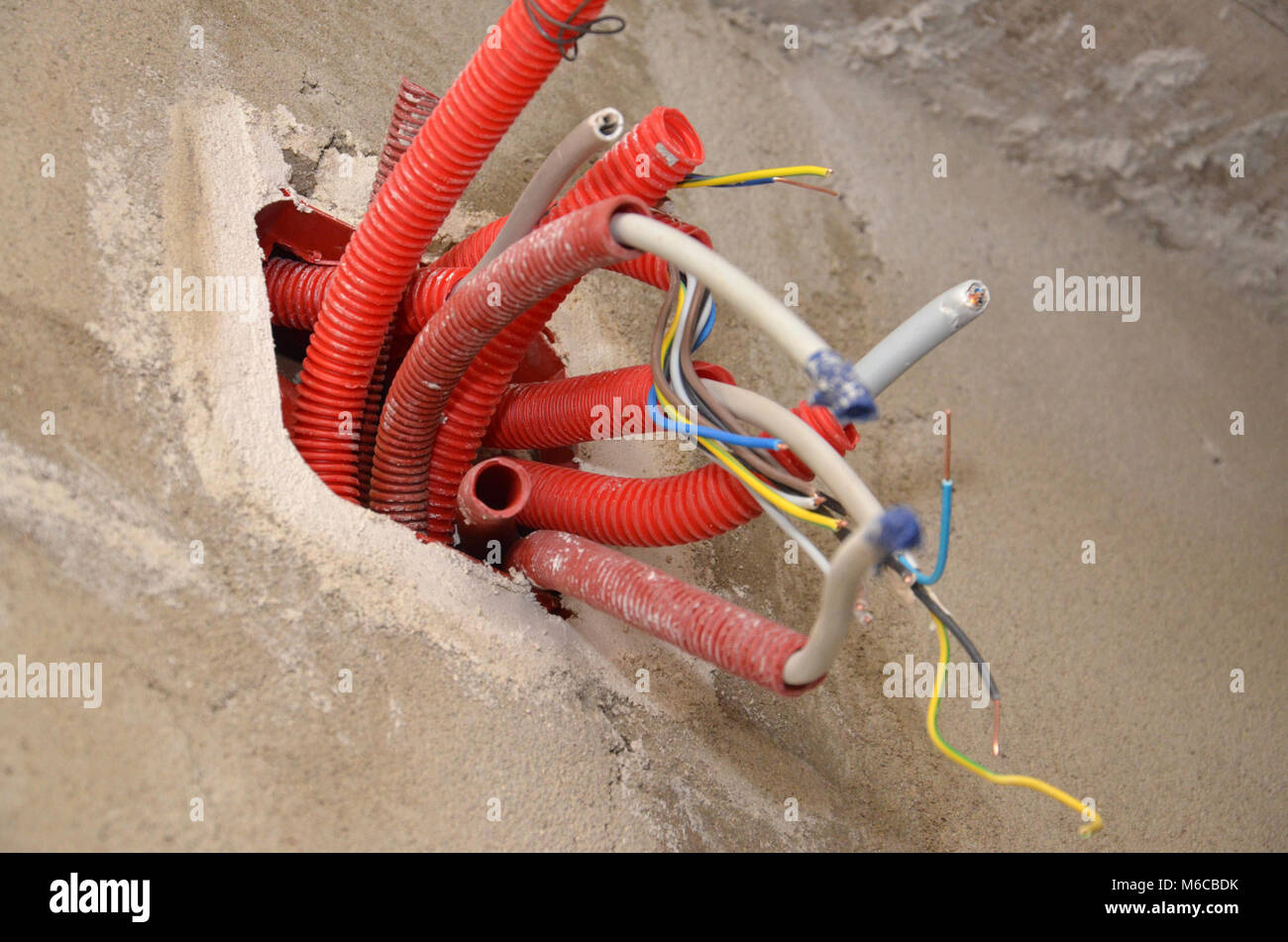 Installing electrical outlets hires stock photography and images Alamy