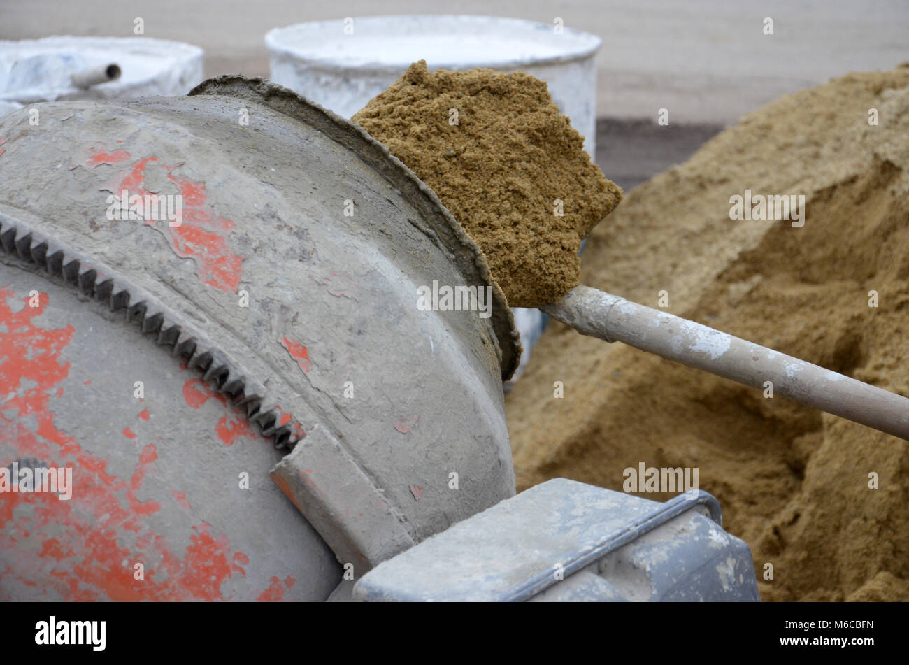 Picture of a Cement mixer at work Stock Photo Alamy