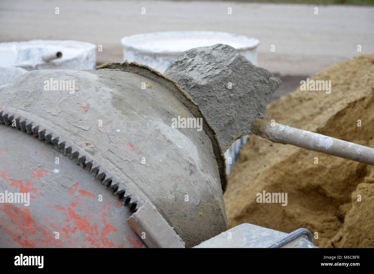 Picture of a Cement mixer at work Stock Photo Alamy