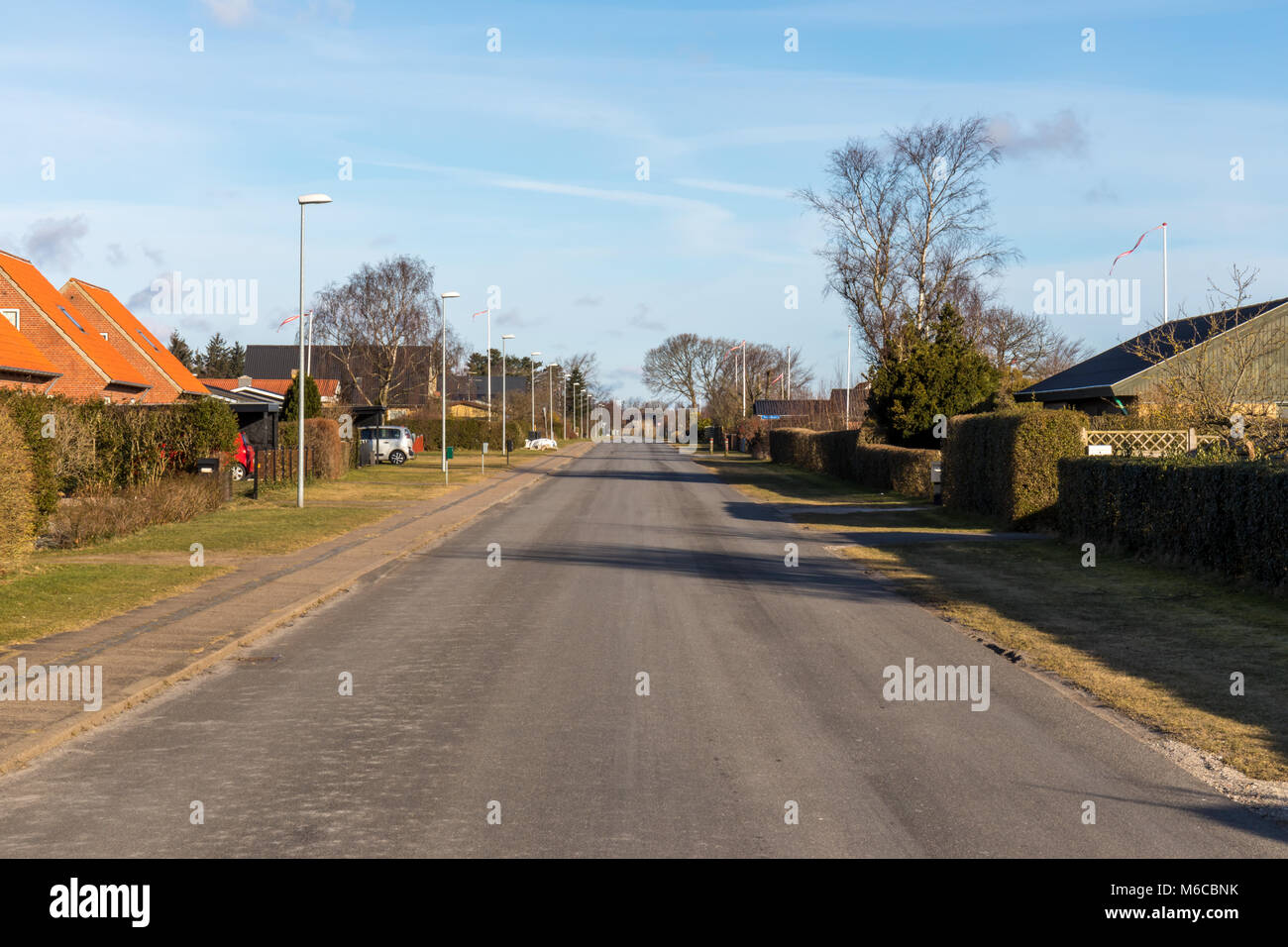 Small-town residential street; Herman Bangsvej, Saeby, Denmark Stock ...