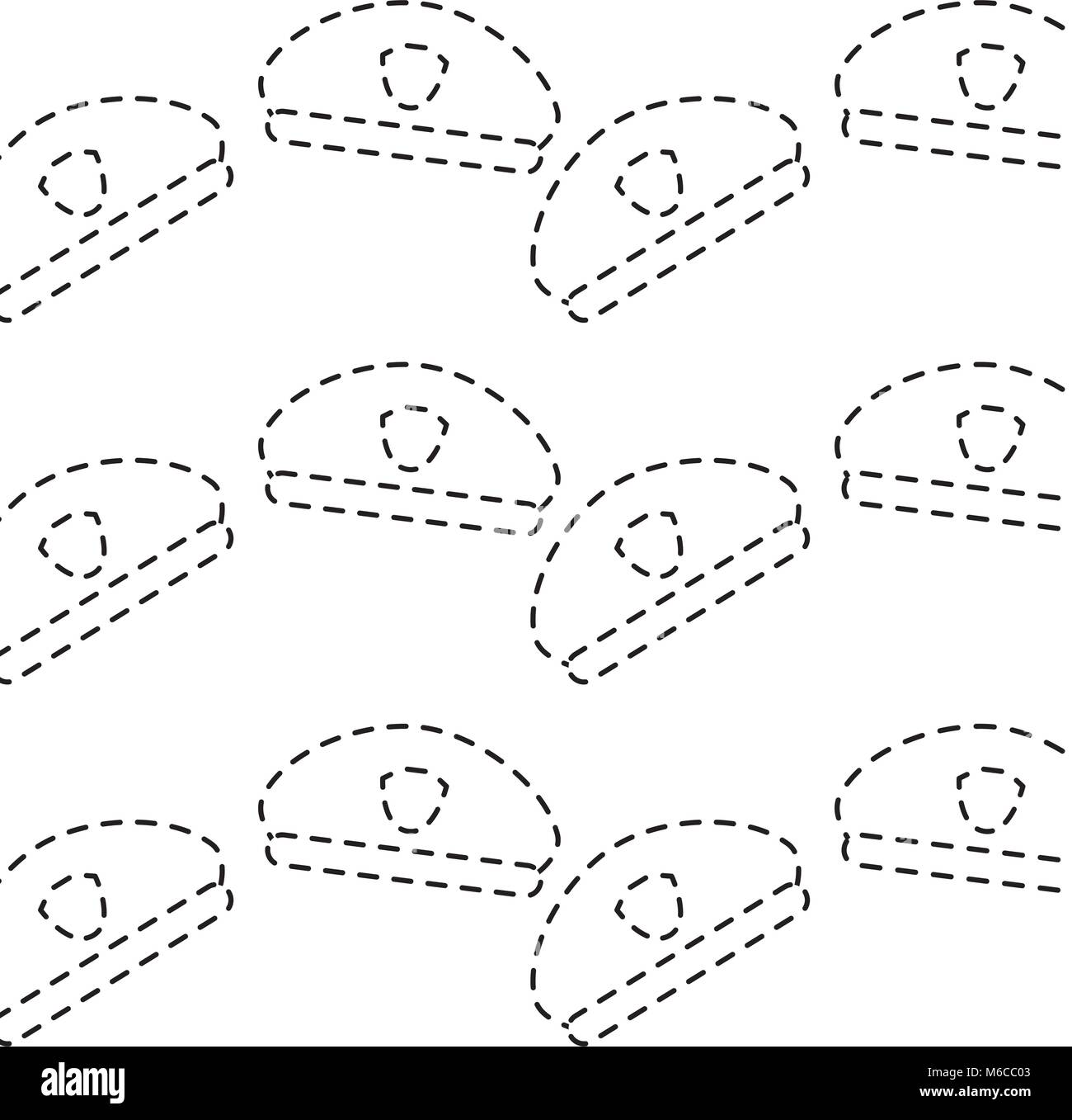 police hat pattern image vector illustration design  black dotted line Stock Vector