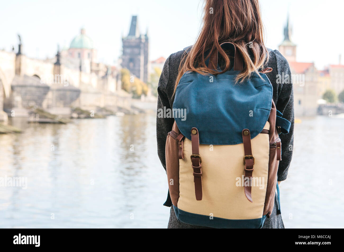 girl with a backpack