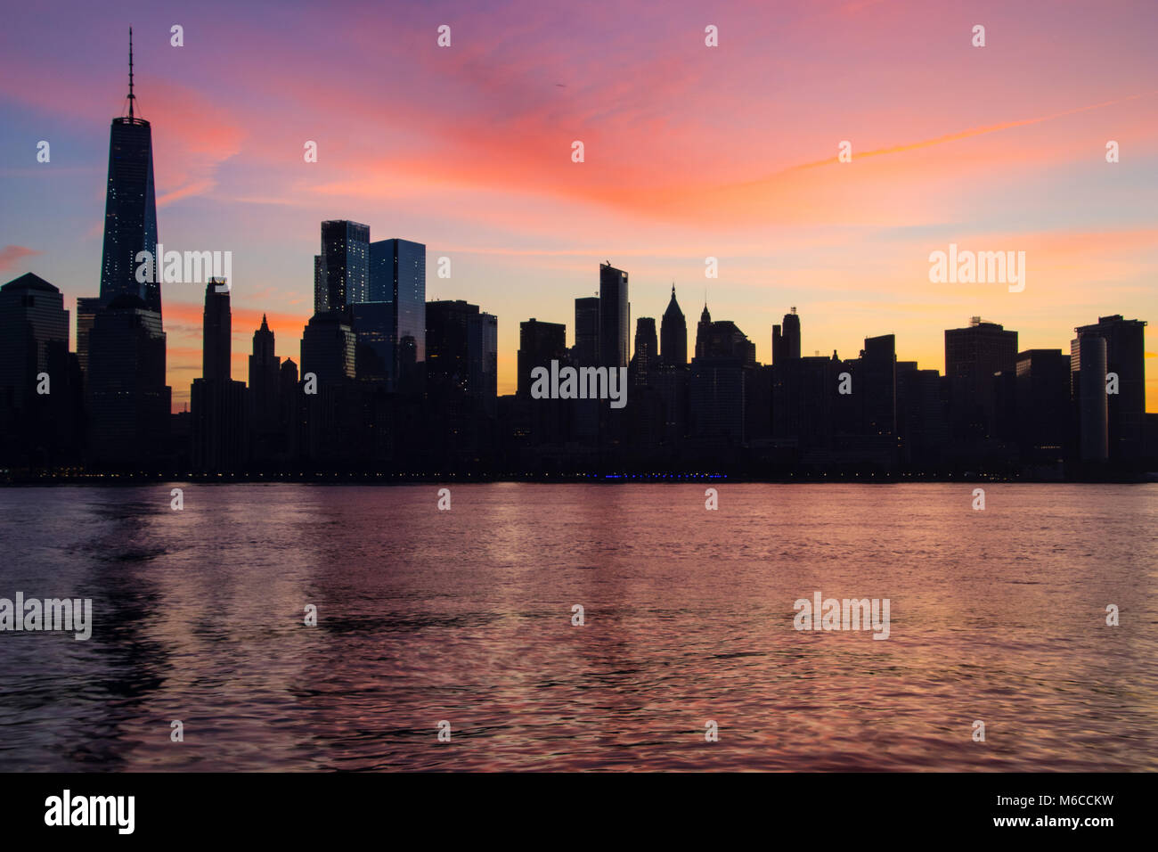 New York City Skyline at Sunrise Stock Photo - Alamy