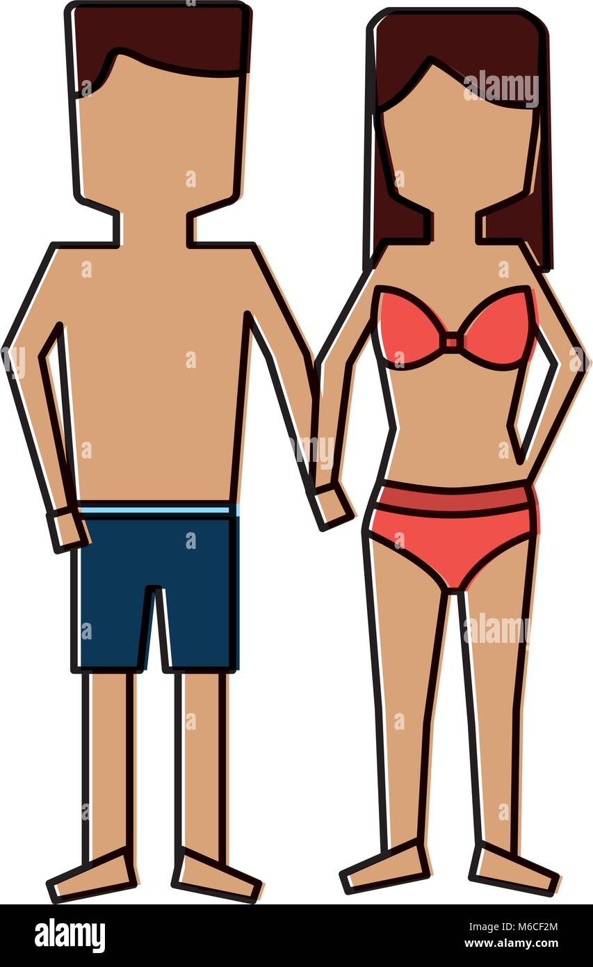 woman and man in bathing suits icon image Stock Vector Image & Art - Alamy