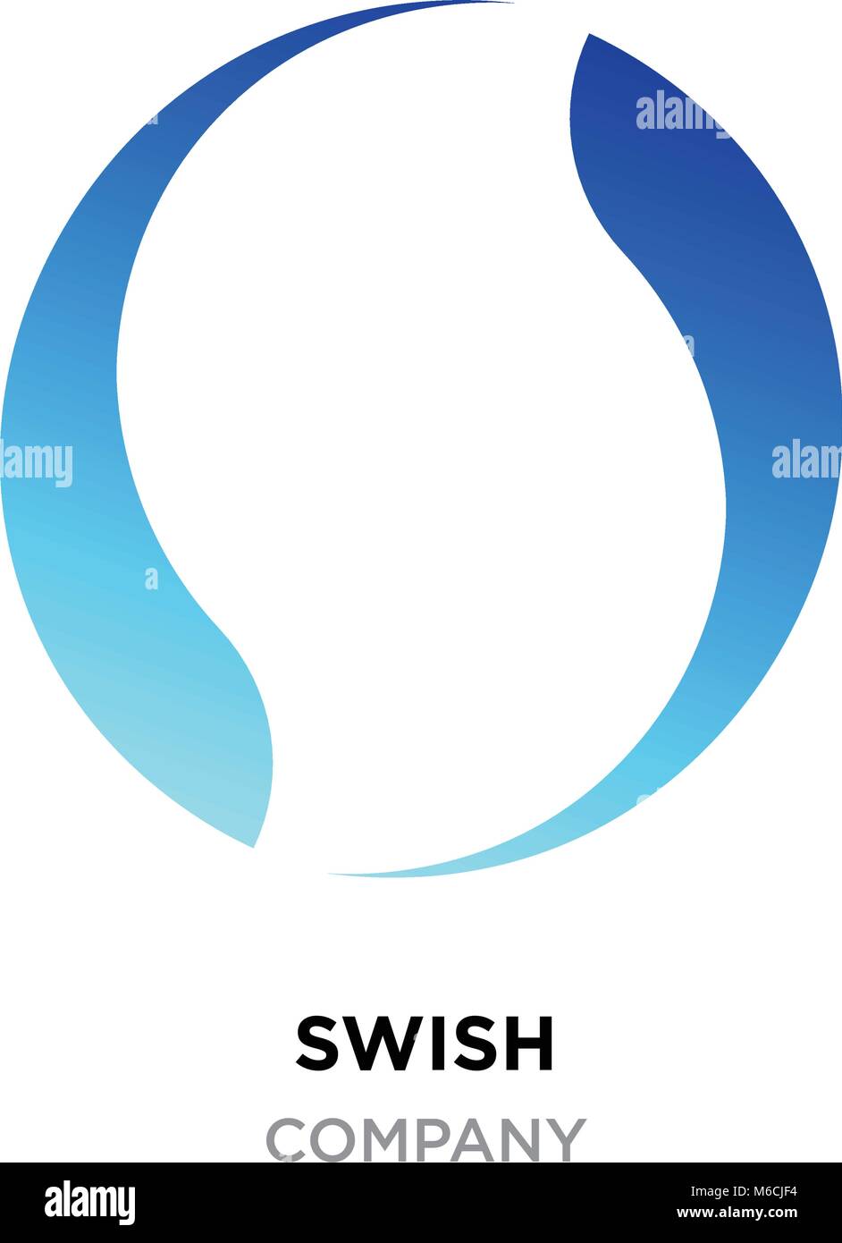 Blue swish logo for company, Vector Swooshes, Whooshes, and Swashes Stock Vector