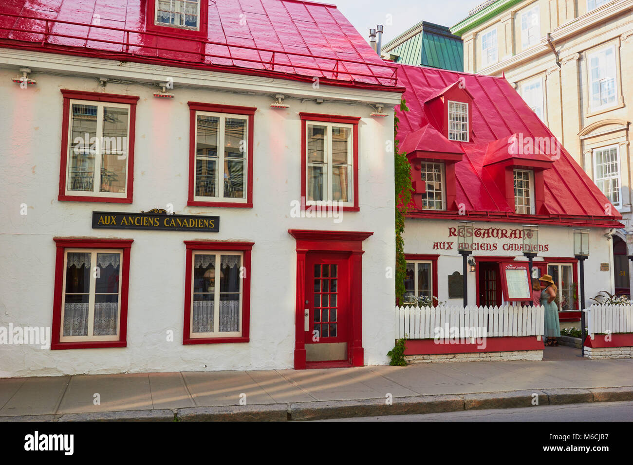 Restaurant Aux Anciens Canadiens, Quebec City, Quebec, Canada. Built in 1675-76 and formerly known as Maison Jaquet, has been a restaurant since 1966 Stock Photo