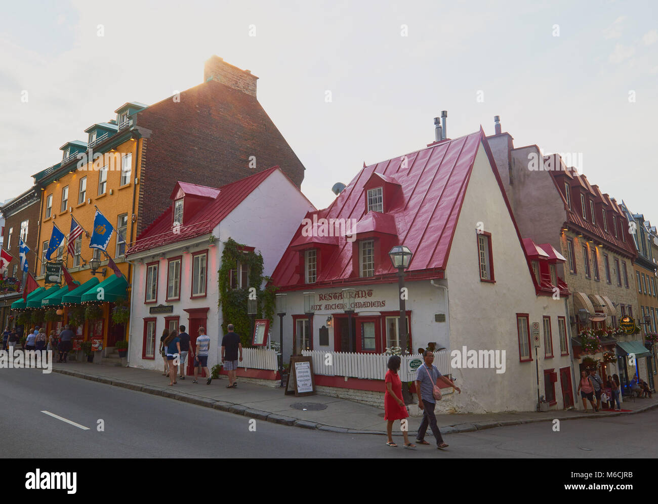 Restaurant Aux Anciens Canadiens, Quebec City, Quebec, Canada. Built in 1675-76 and formerly known as Maison Jaquet, has been a restaurant since 1966 Stock Photo