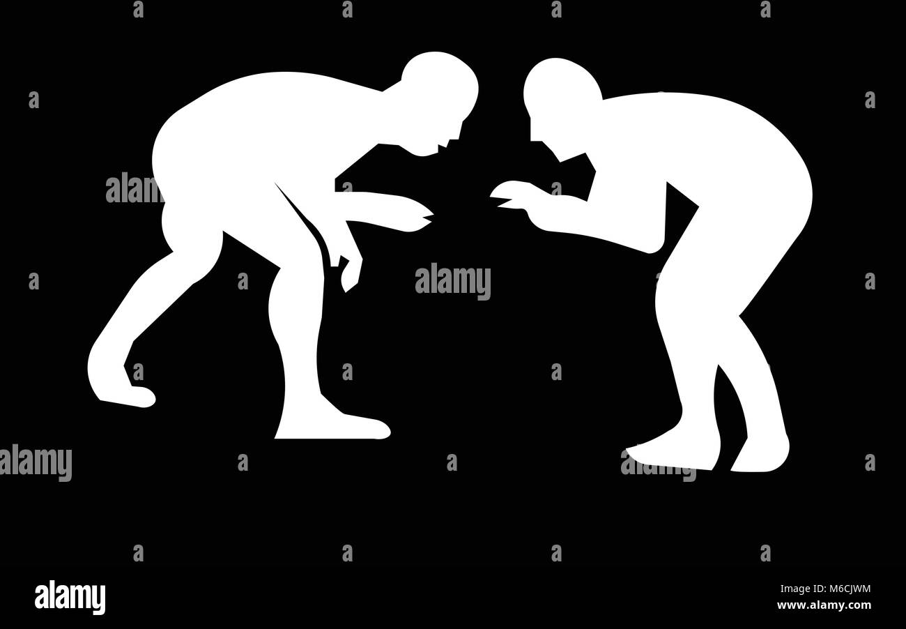 Premium Vector | Wrestling logo vector template illustration symbol  silhouette design