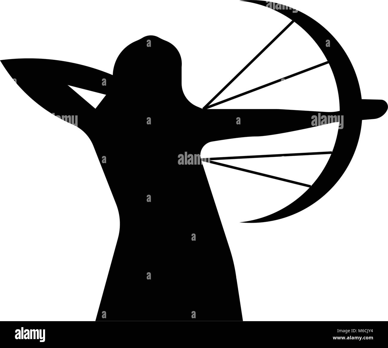 compound bow silhouette on white background Stock Vector