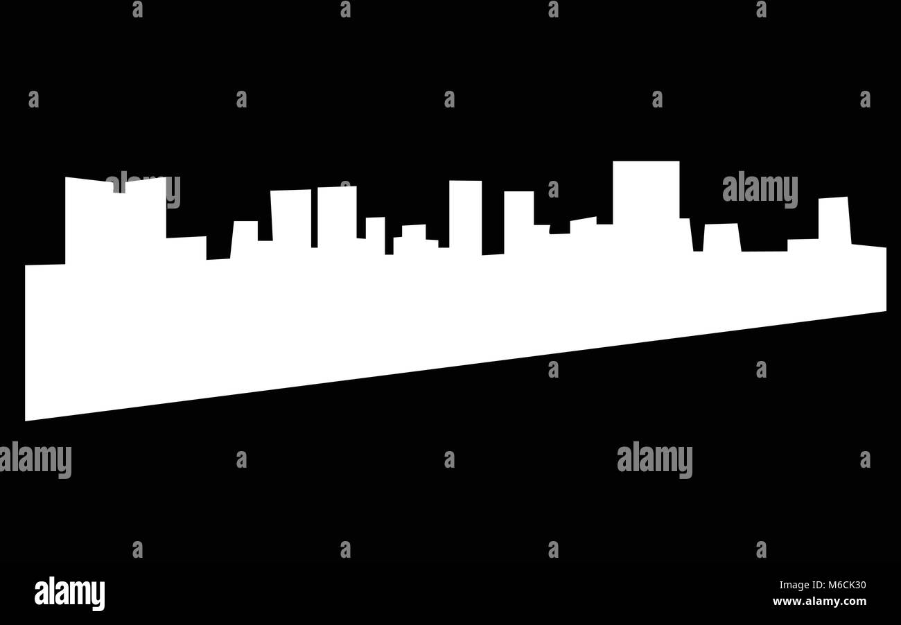 white fort worth skyline silhouette on black background Stock Vector ...