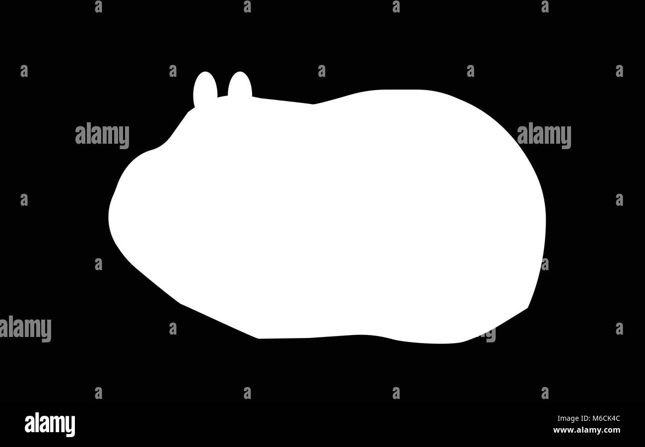 white guinea pig silhouette on black background Stock Vector Image
