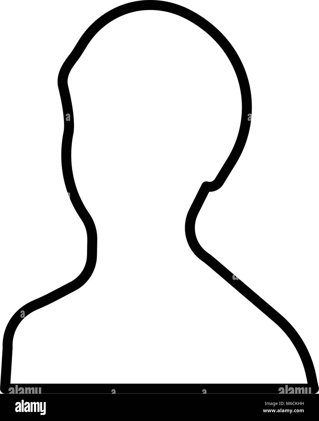 female headshot silhouette outline on white background Stock Vector