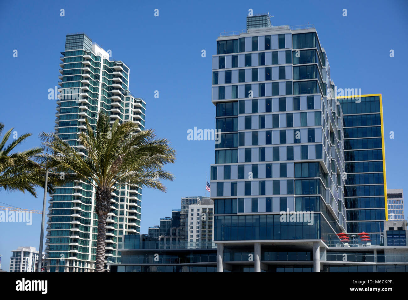 Public buildings and Downtown San Diego. Stock Photo