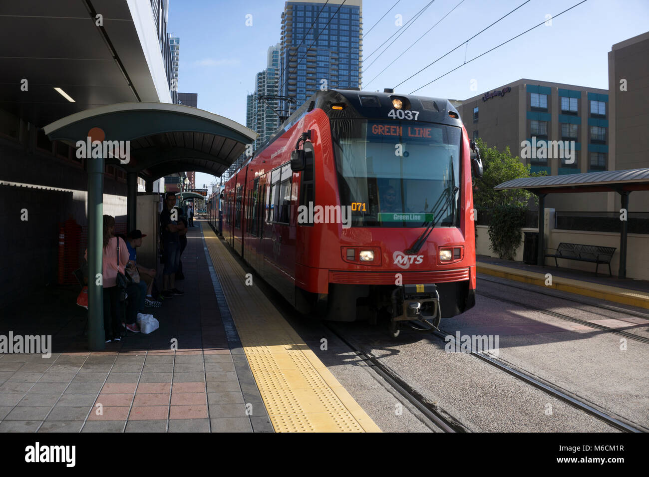 A tram or trolley bus in San Diego Stock Photo Alamy