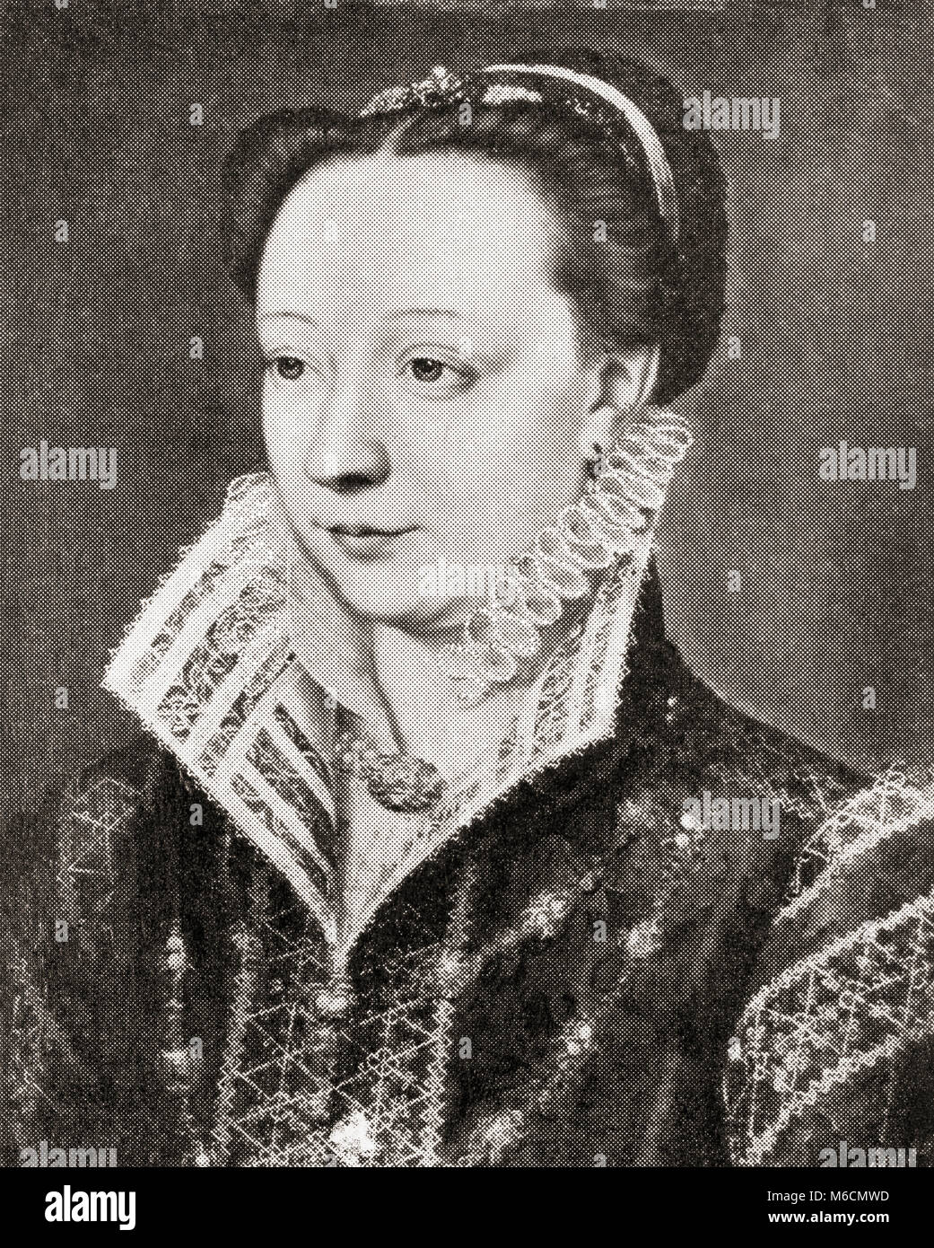 Catherine de' Medici,1519 –1589.  Italian noblewoman who was Queen of France as the wife of King Henry II.  From Hutchinson's History of the Nations, published 1915. Stock Photo