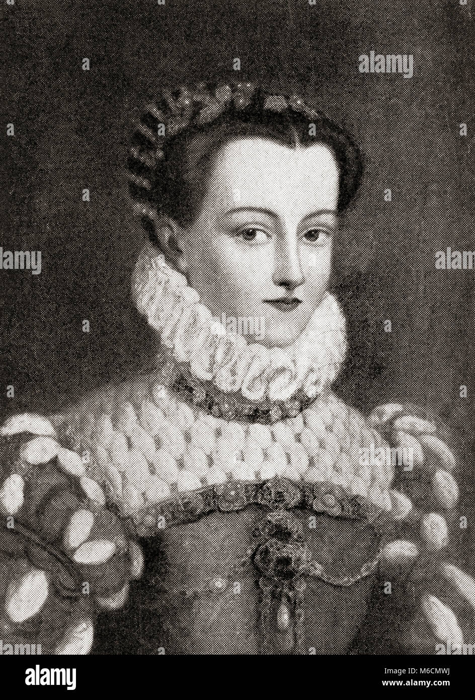 Elisabeth of Austria, 1554 – 1592.  Queen of France from 1570 to 1574 as the wife of King Charles IX.  From Hutchinson's History of the Nations, published 1915. Stock Photo