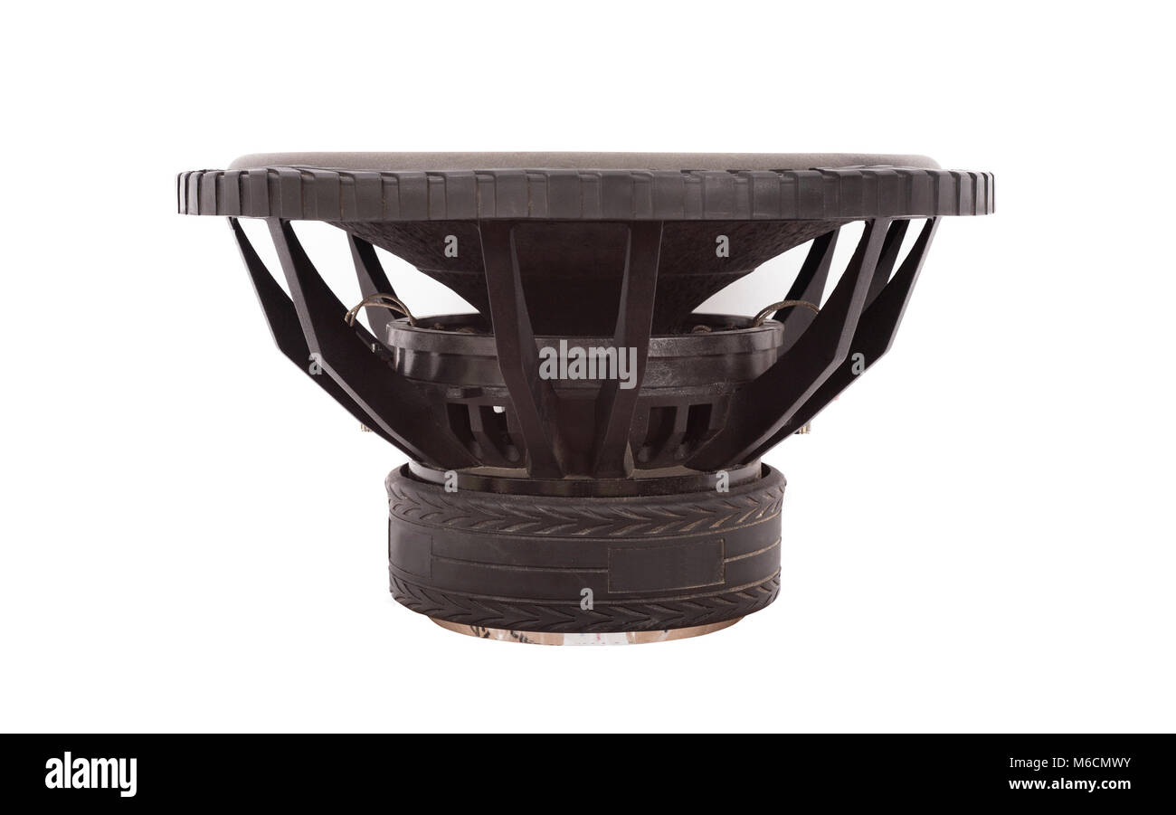 big loudspeaker or subwoofer isolated on white Stock Photo Alamy