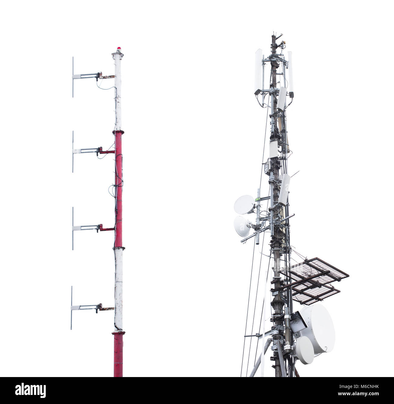 antenna tower for signal reception isolated on white Stock Photo Alamy