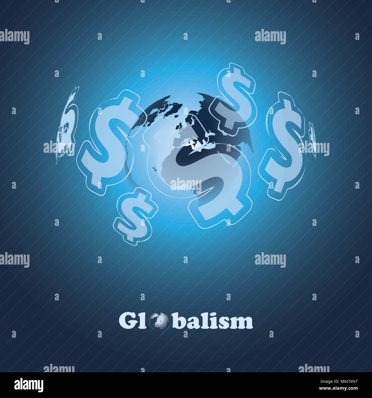 Globalism Design With Dollar Signs Around The World Concept Abstract Background In Editable Vector Format Stock Vector Image Art Alamy