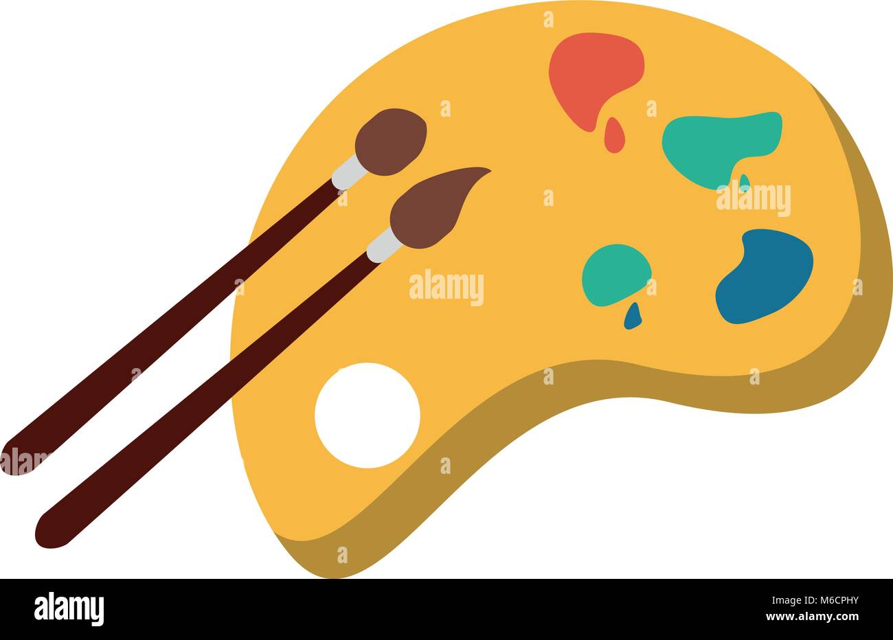 Paint palette with brush Stock Vector Image & Art - Alamy