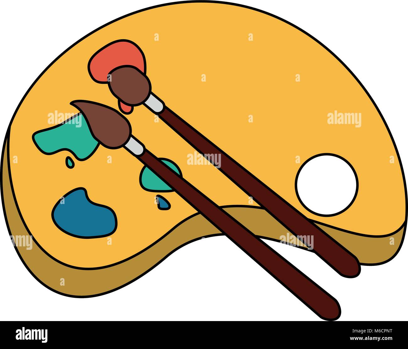 Paint palette with brush Stock Vector Image & Art - Alamy