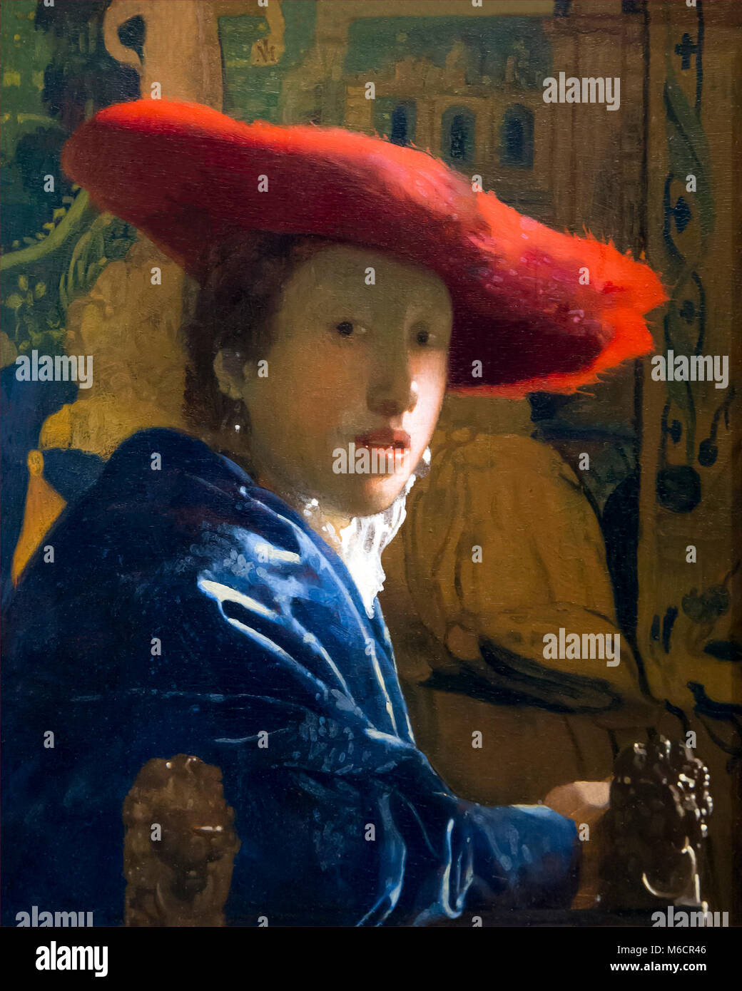 The Girl with the Red Hat, Johannes Vermeer, circa 1665,National Gallery of Art, Washington DC, USA, North America Stock Photo