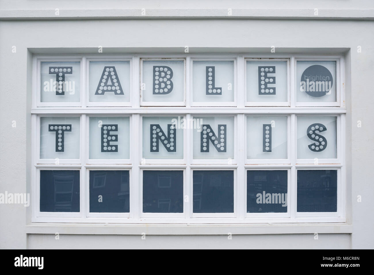 details from inside the Brighton and hove table tennis club, with bats