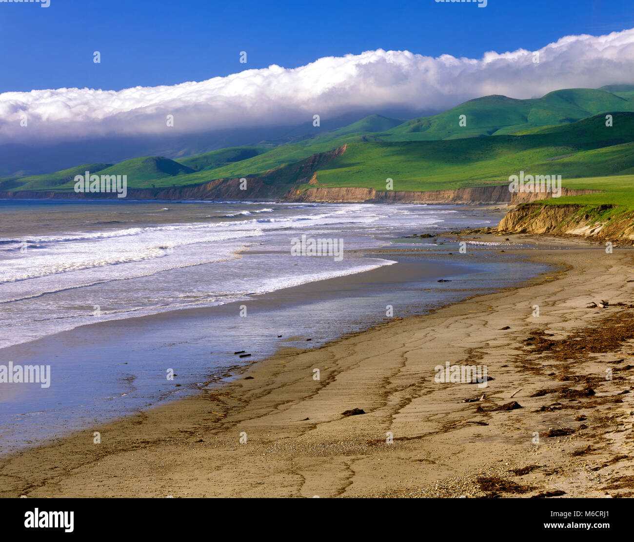 Fog Bank, Jalama Beach County Park, Santa Barbara County, California Stock Photo