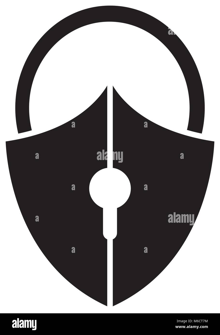 silhouette close padlock shield to security object Stock Vector Image ...