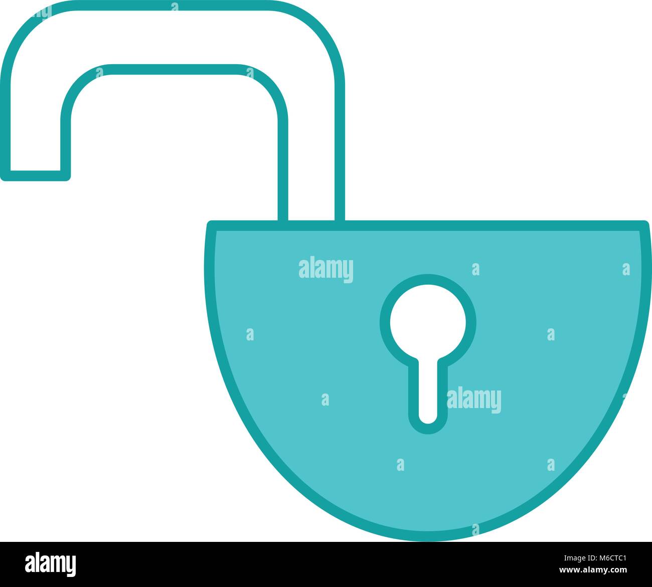 duo color open padlock object to protection privacy Stock Vector Image ...