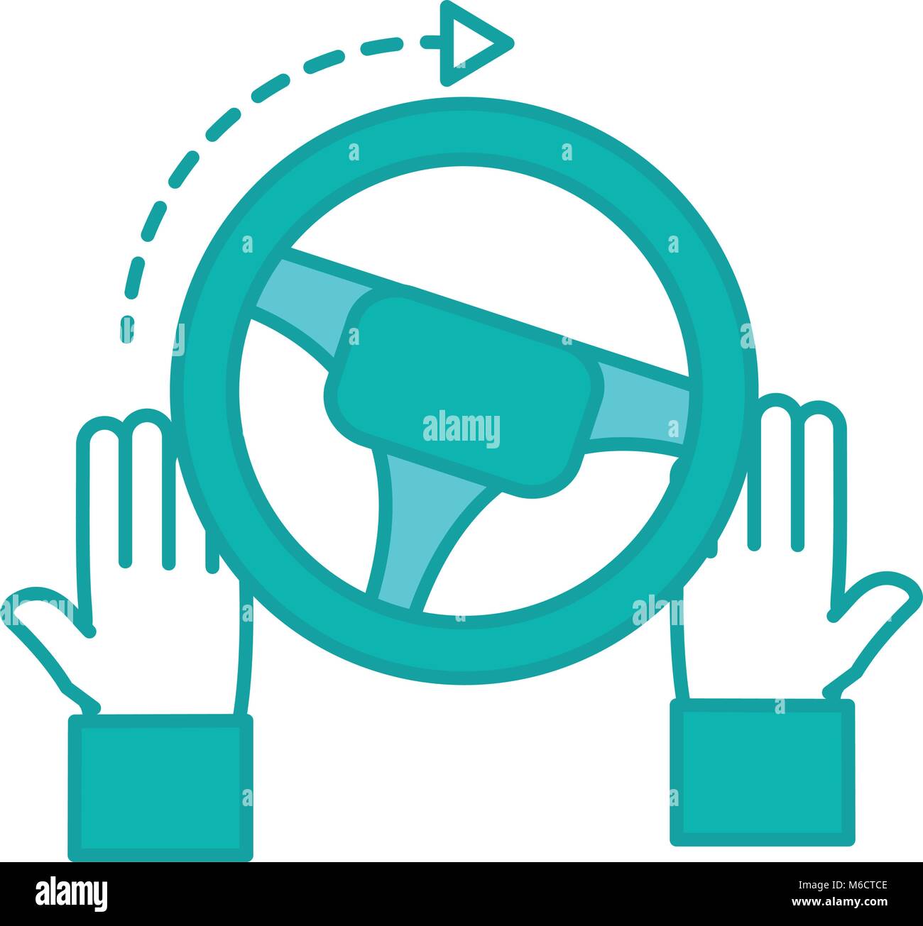 duo color man hands with steering wheel drive Stock Vector Image & Art ...