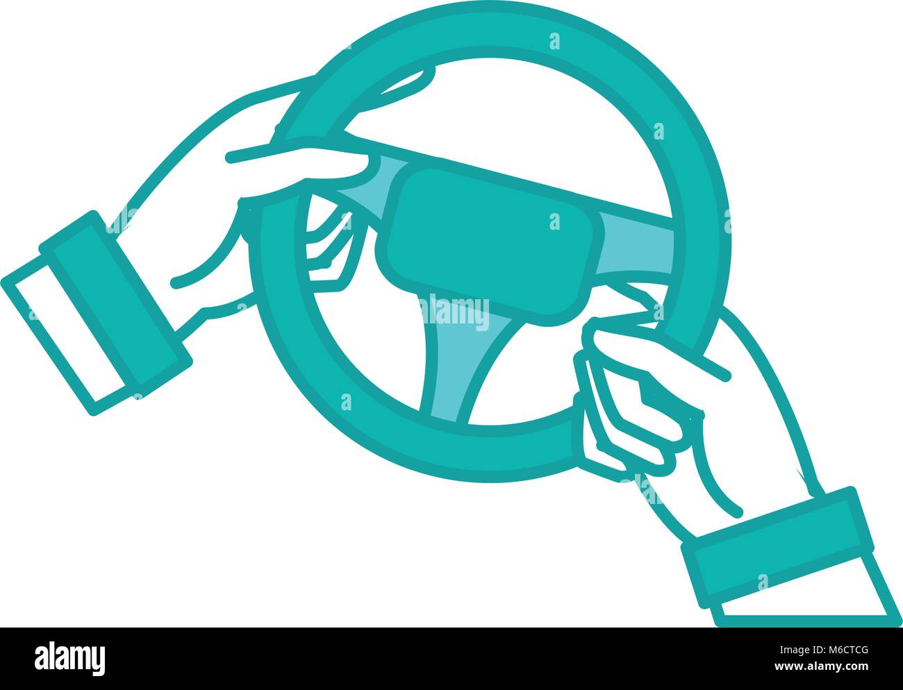 duo color man hands driveing steering wheel Stock Vector Image & Art ...