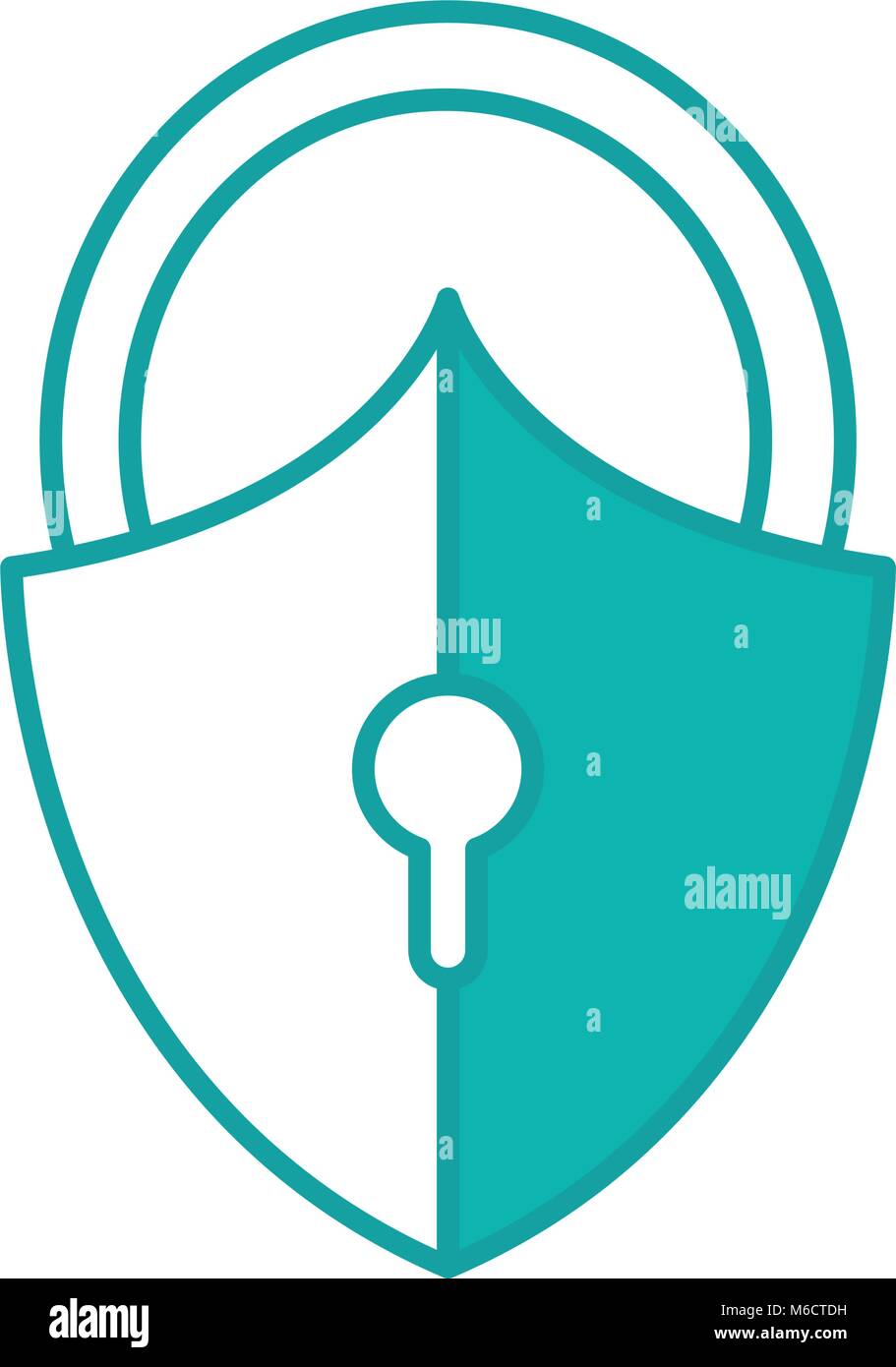 duo color close padlock shield to security object Stock Vector Image ...