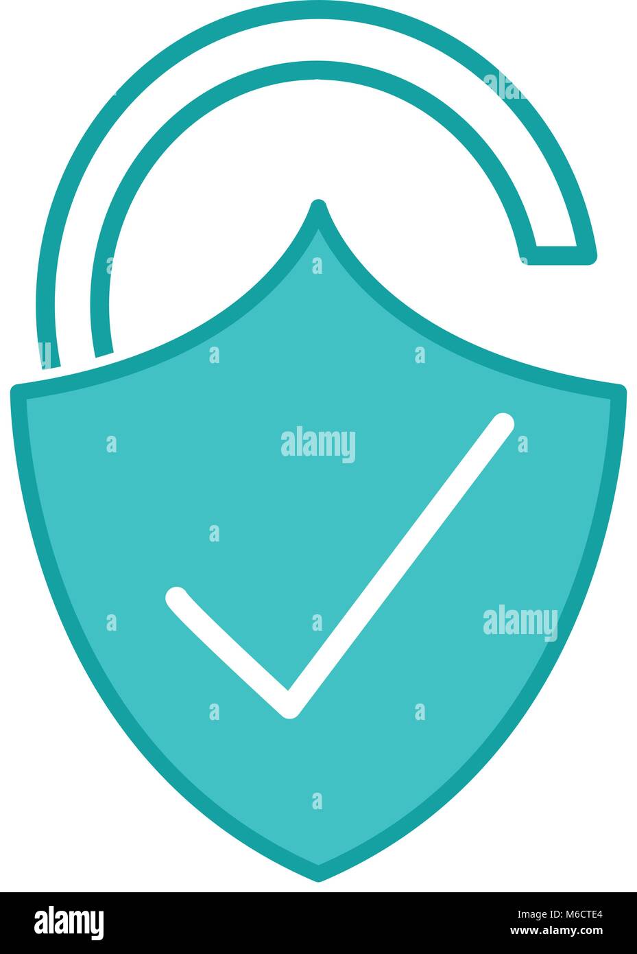 duo color open padlock shield with good protection Stock Vector Image ...