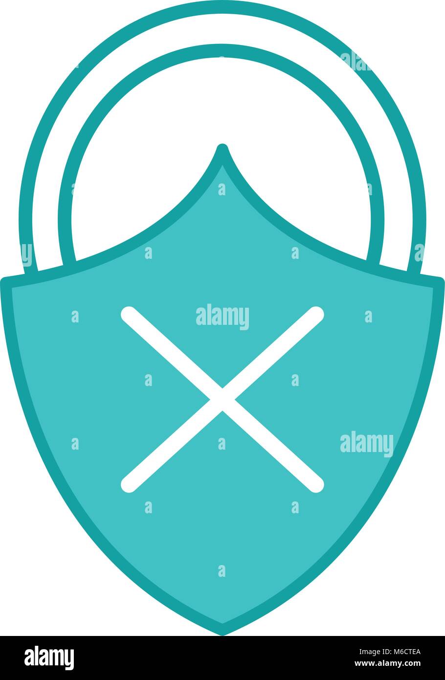 duo color close padlock shield with bag protection Stock Vector Image ...