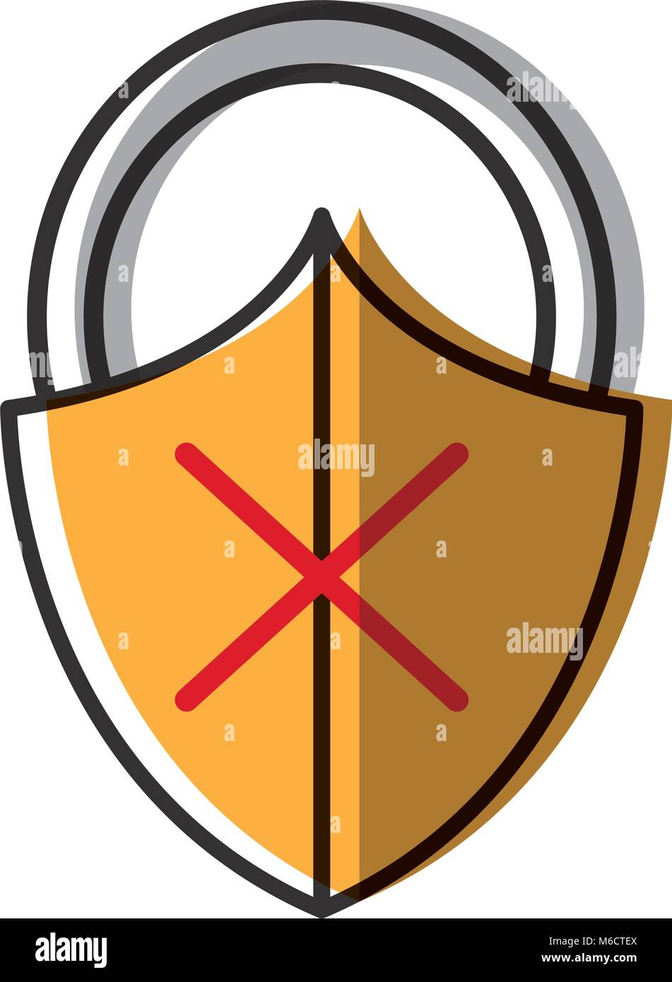 moved color close padlock shield with bag protection Stock Vector Image ...