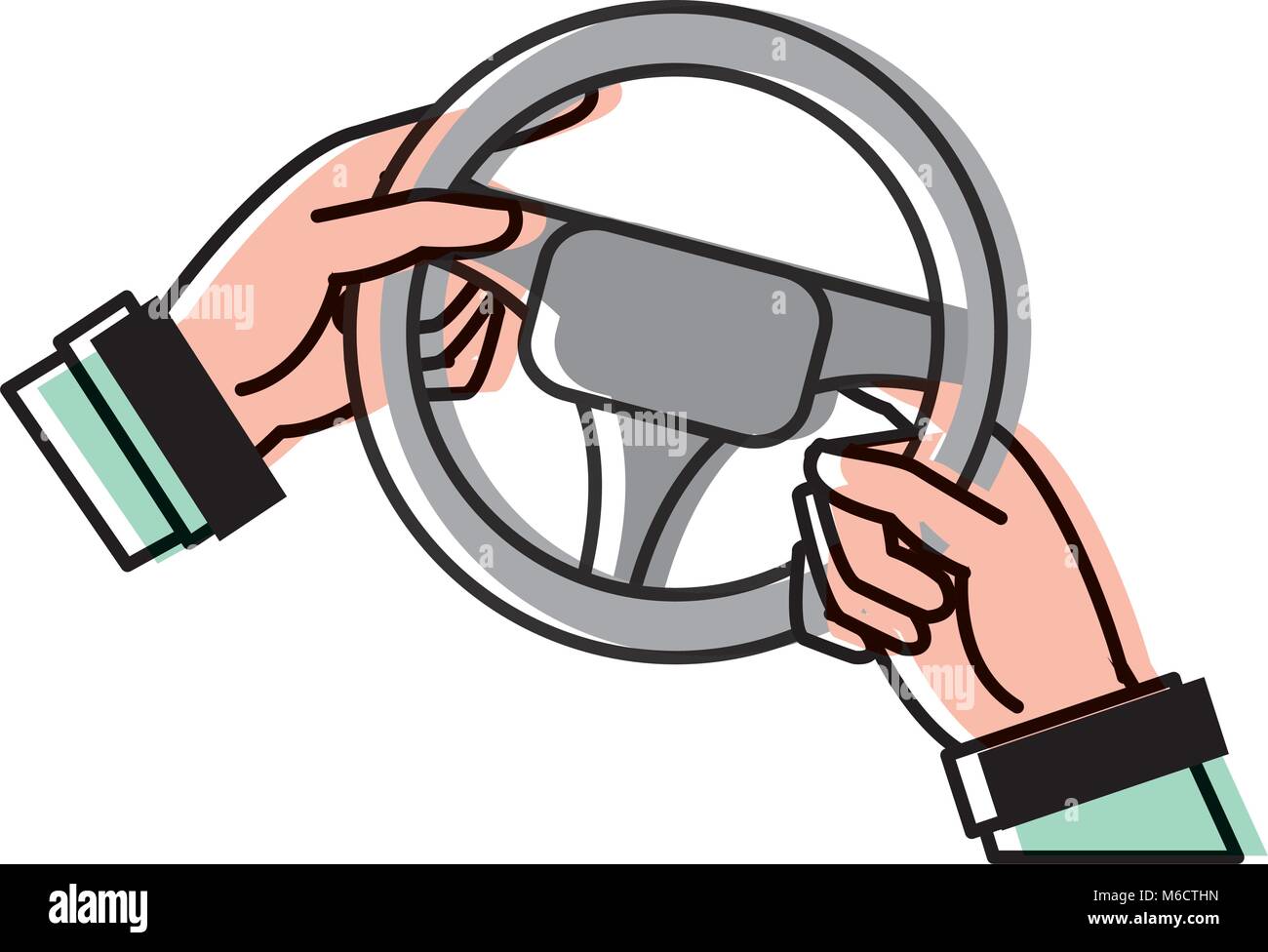 moved color man hands driveing steering wheel Stock Vector Image & Art ...