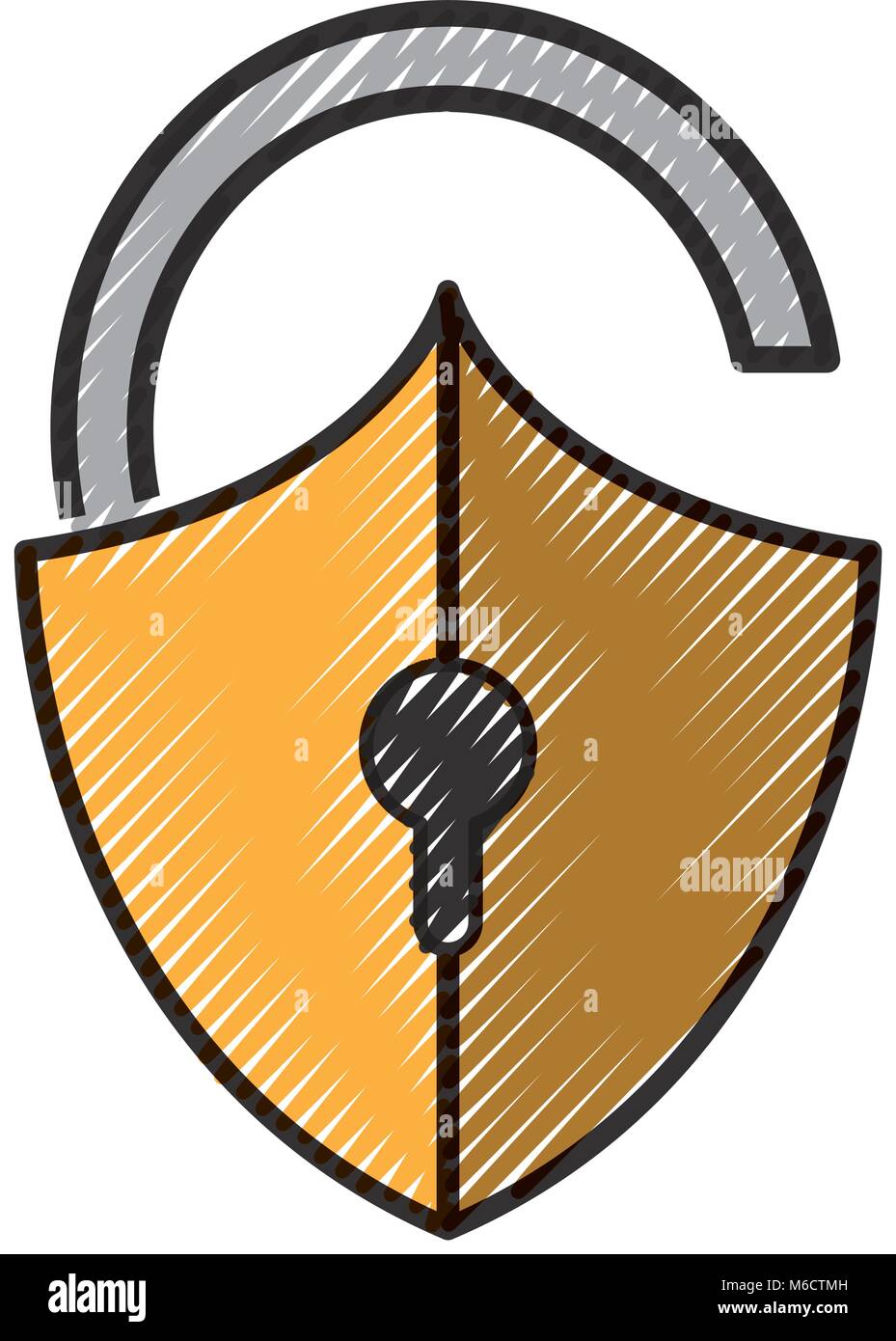 grated open padlock shield to security object Stock Vector Image & Art ...