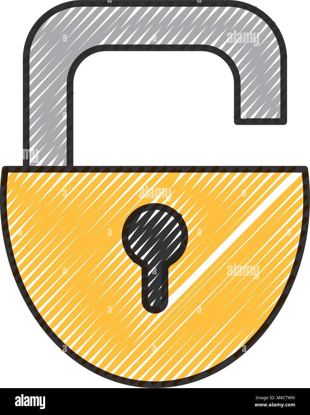grated open padlock security and protection object Stock Vector Image ...