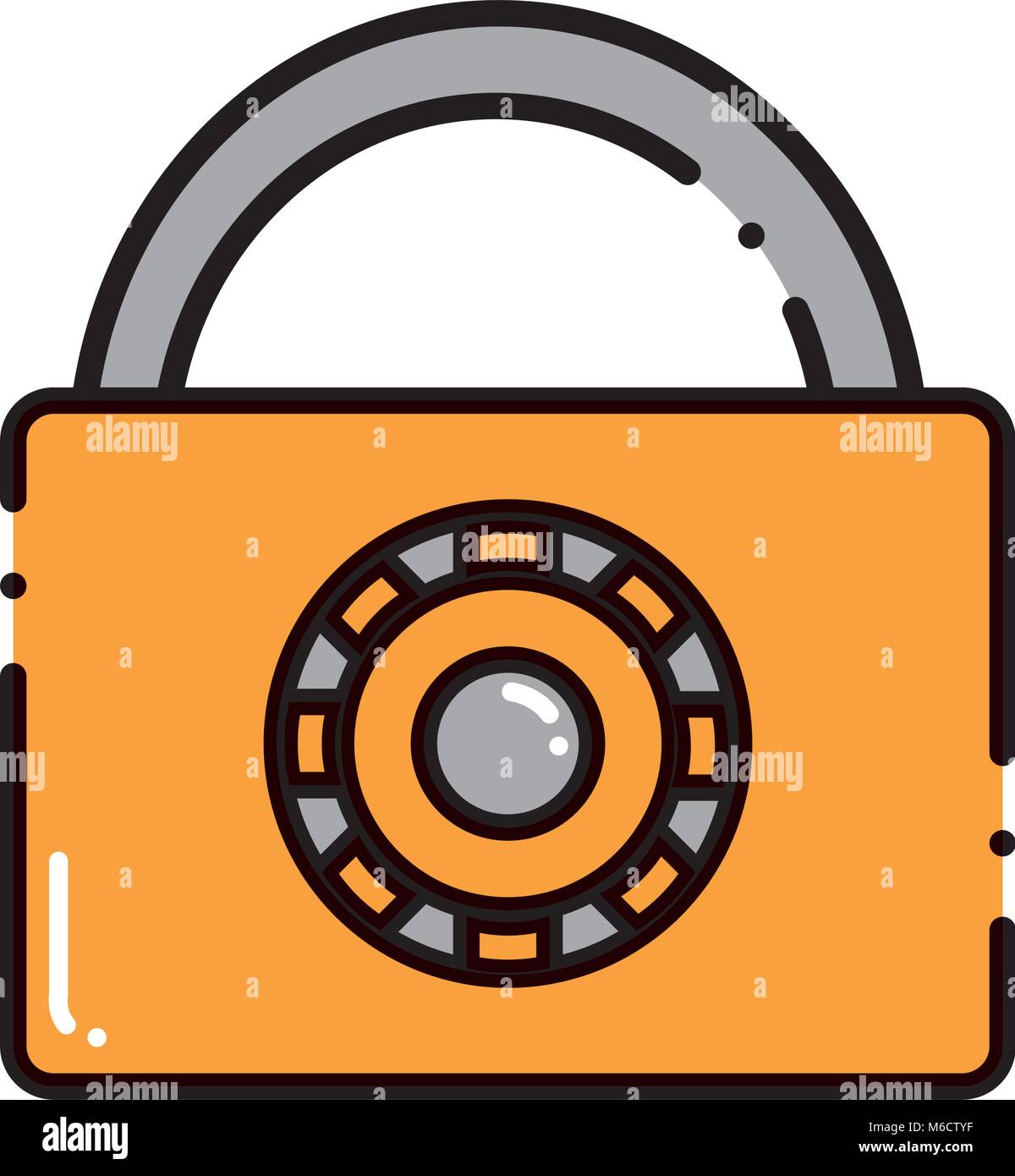 dashed line close padlock object with password protection Stock Vector ...