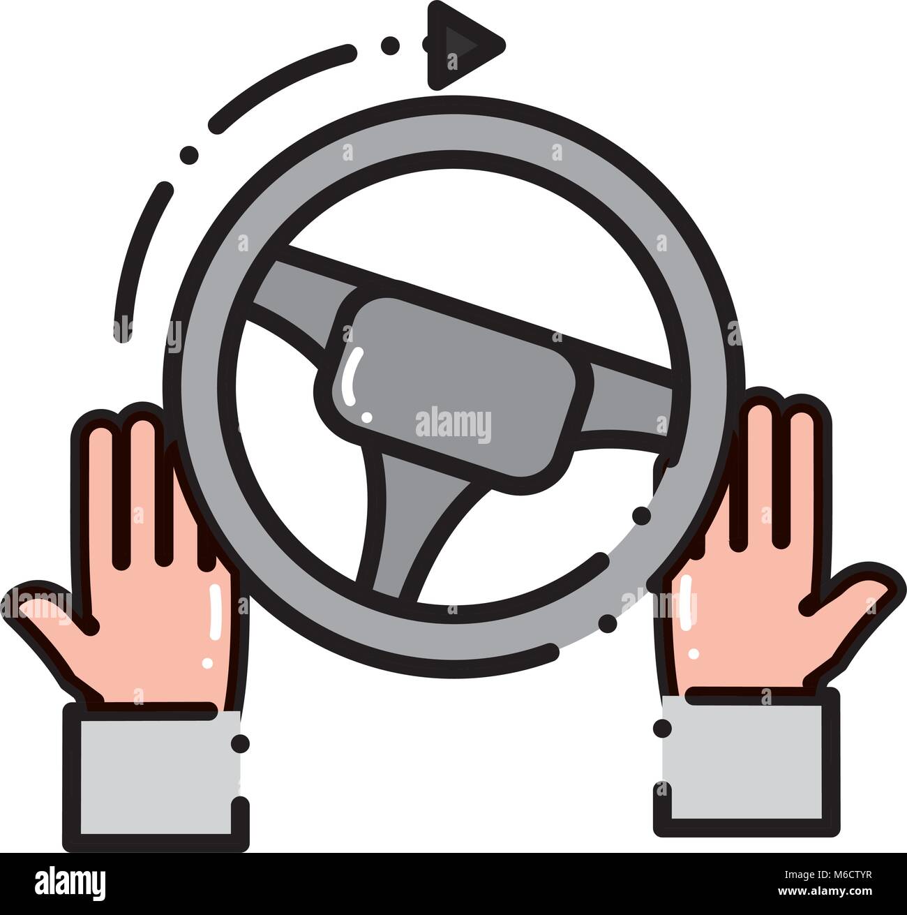 Driving car hands on wheel Stock Vector Images - Alamy