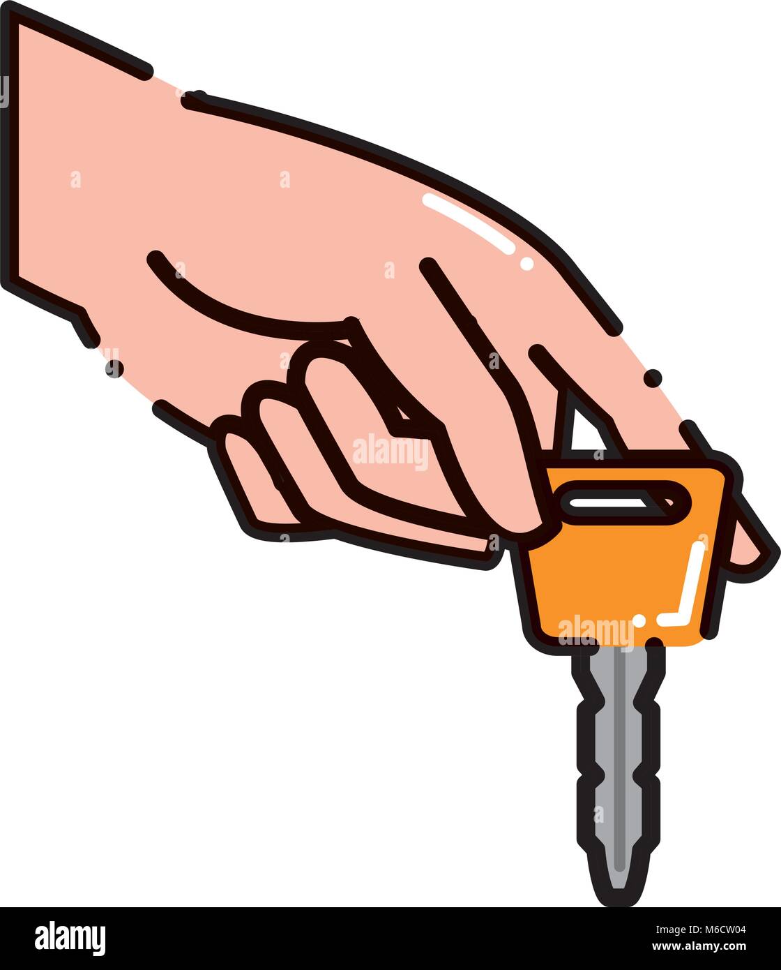 dashed line hand with car key security object Stock Vector Image & Art ...