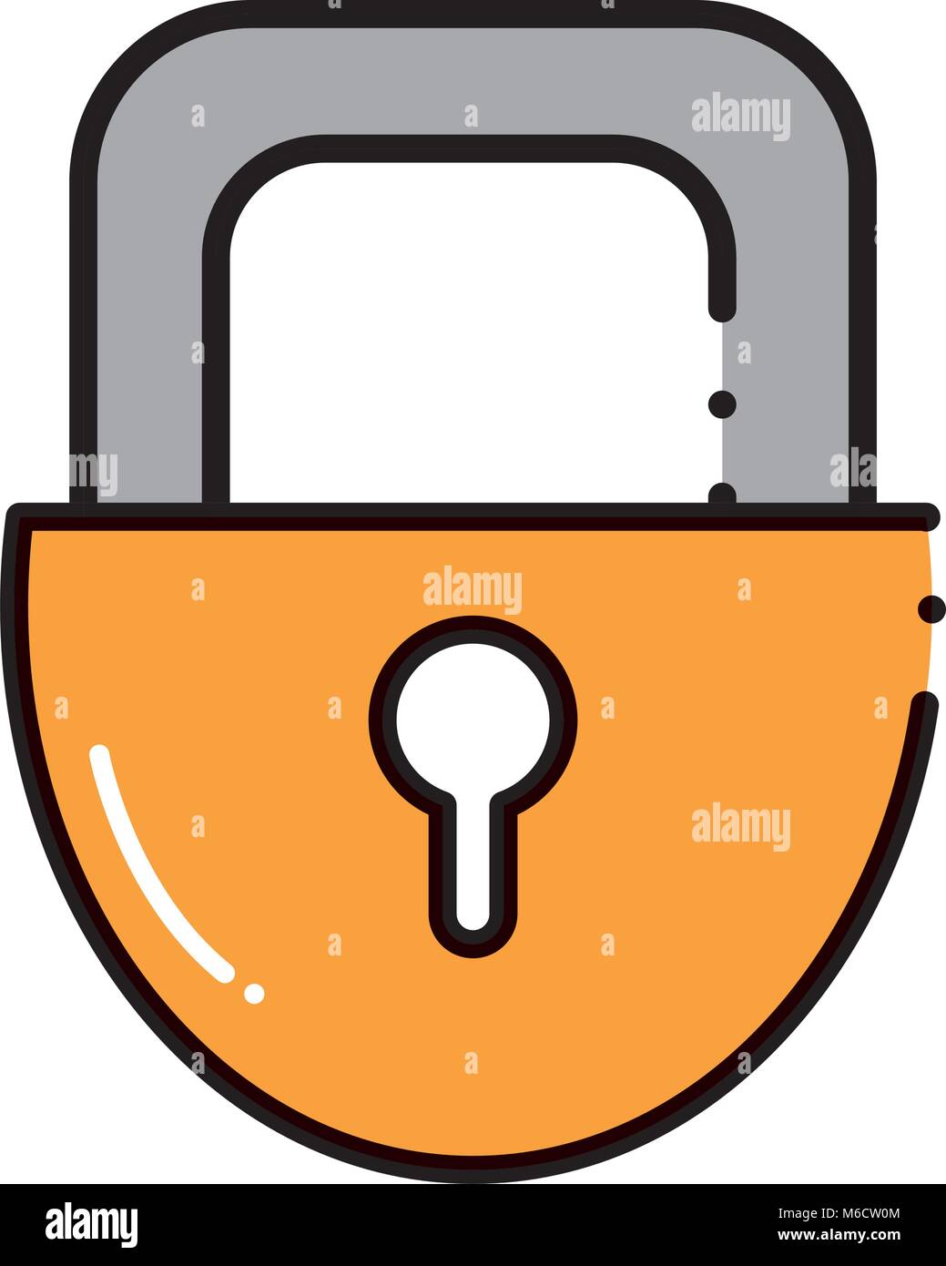 dashed line padlock security object to privacy access Stock Vector ...