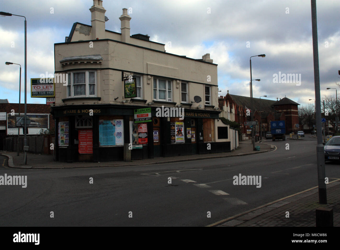 The Hare & Hounds Public House, Summerstown, Tooting. Now a wood