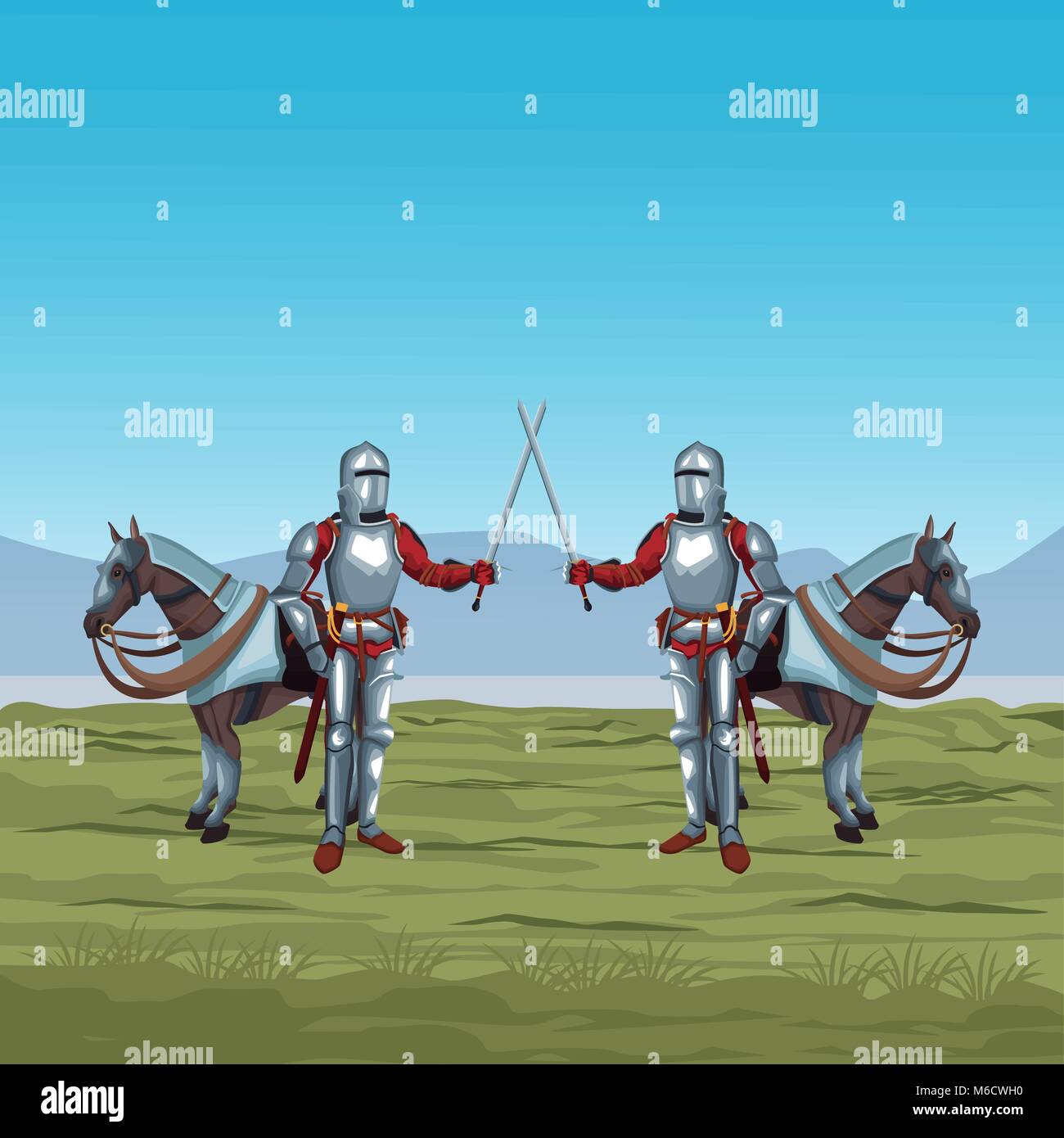 Medieval warriors on war Stock Vector Image & Art - Alamy