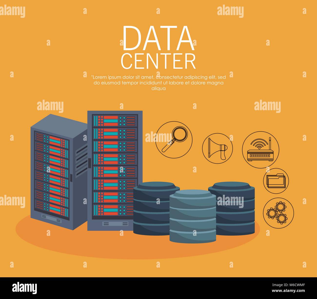 Data center technology Stock Vector Image & Art - Alamy