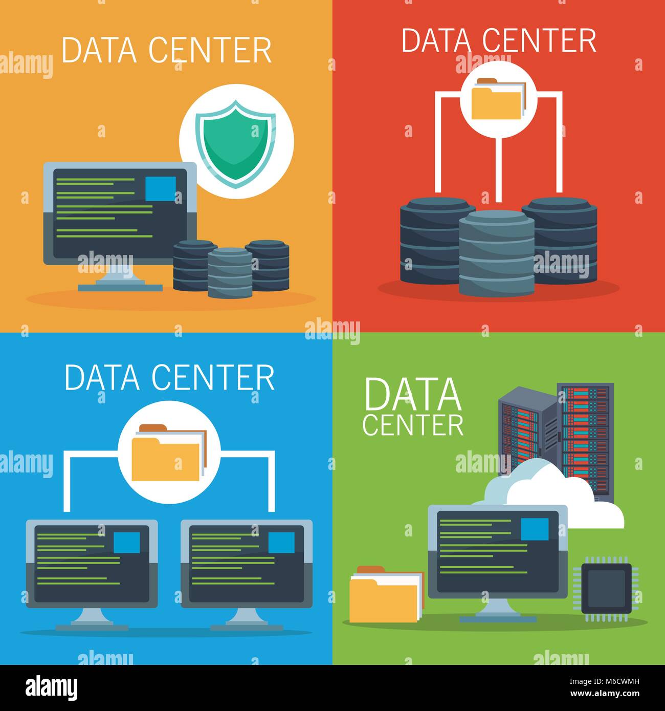 Data center technology Stock Vector Image & Art - Alamy