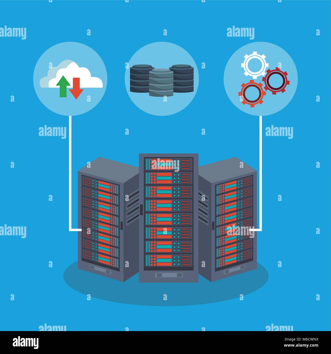 Data center technology Stock Vector Image & Art - Alamy