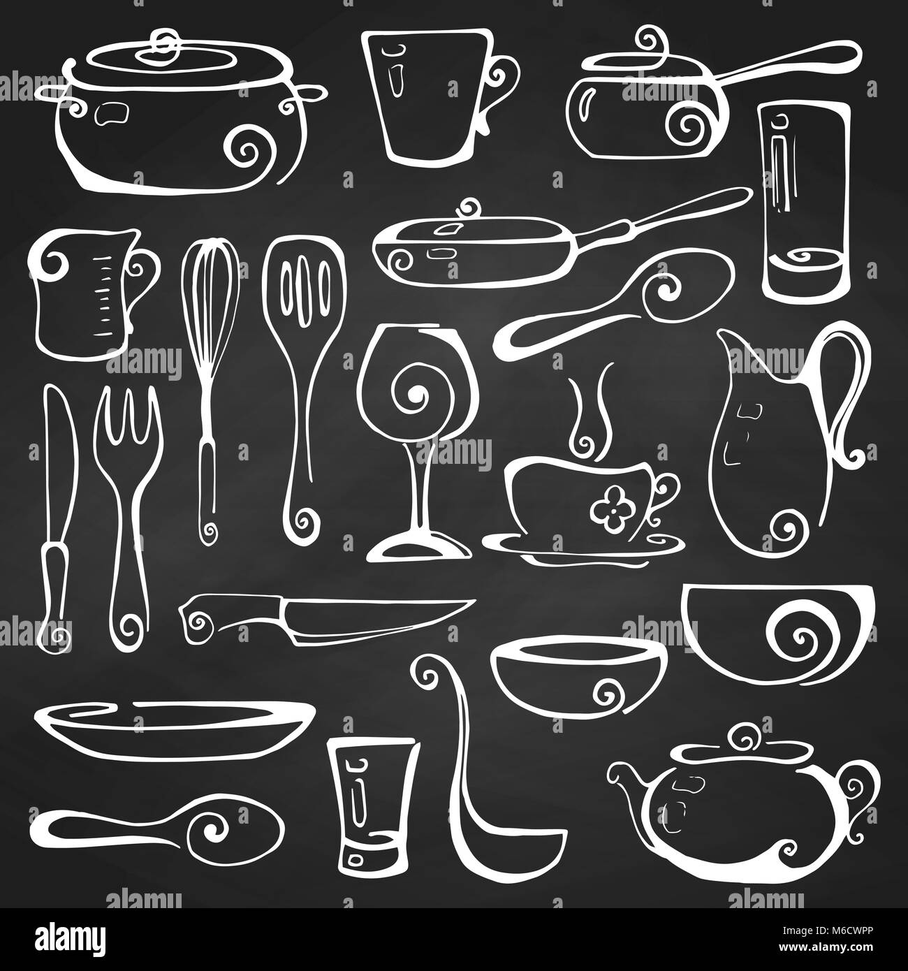 https://c8.alamy.com/comp/M6CWPP/set-of-hand-drawn-cookware-on-the-chalkboard-vector-illustration-M6CWPP.jpg